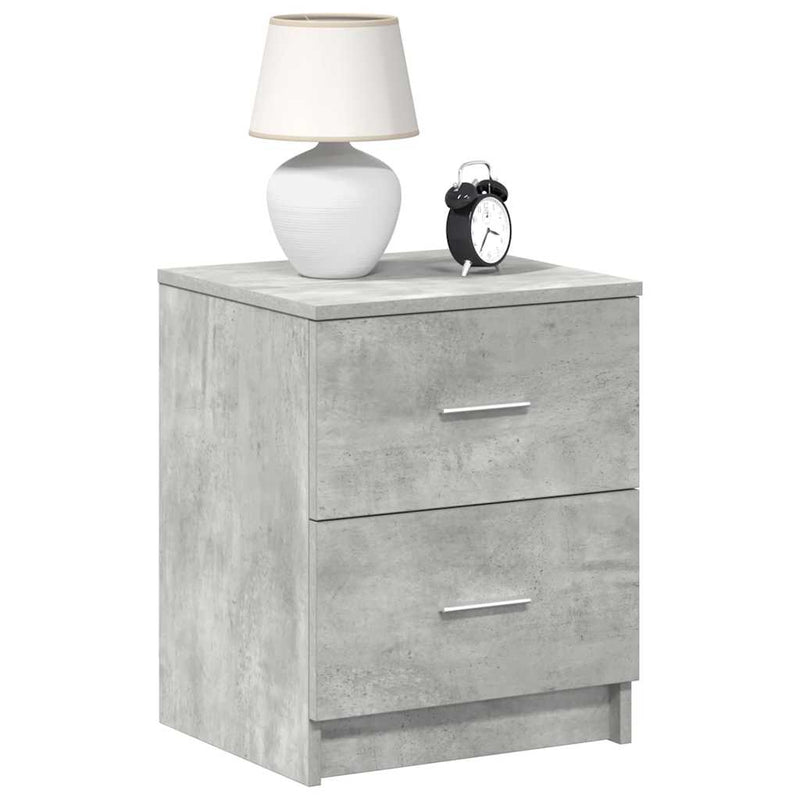 vidaXL 2 db betonszürke éjjeliszekrény 2 fiókkal 40x36x50 cm