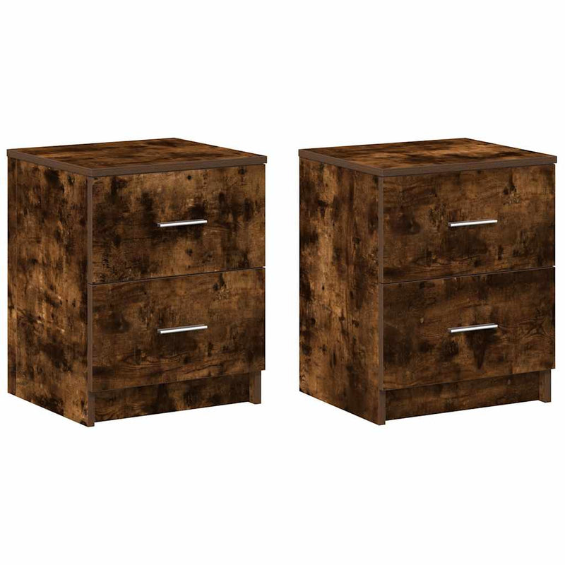 vidaXL 2 db füstös tölgy színű éjjeliszekrény 2 fiókkal 40x36x50 cm