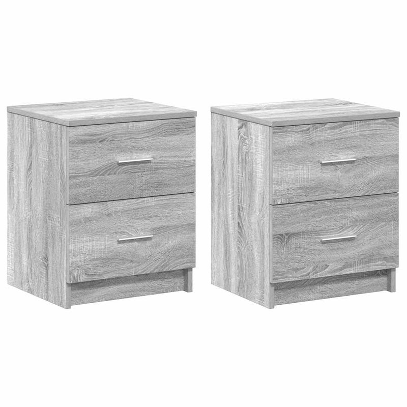vidaXL 2 db szürke sonoma színű éjjeliszekrény 2 fiókkal 40x36x50 cm