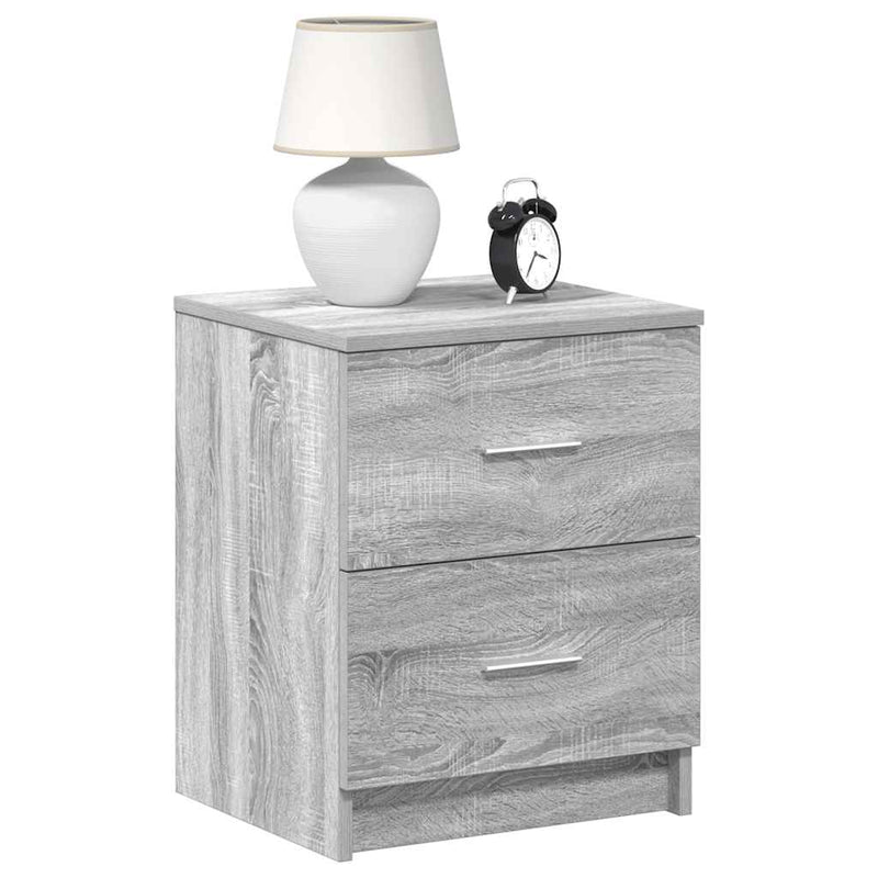 vidaXL 2 db szürke sonoma színű éjjeliszekrény 2 fiókkal 40x36x50 cm