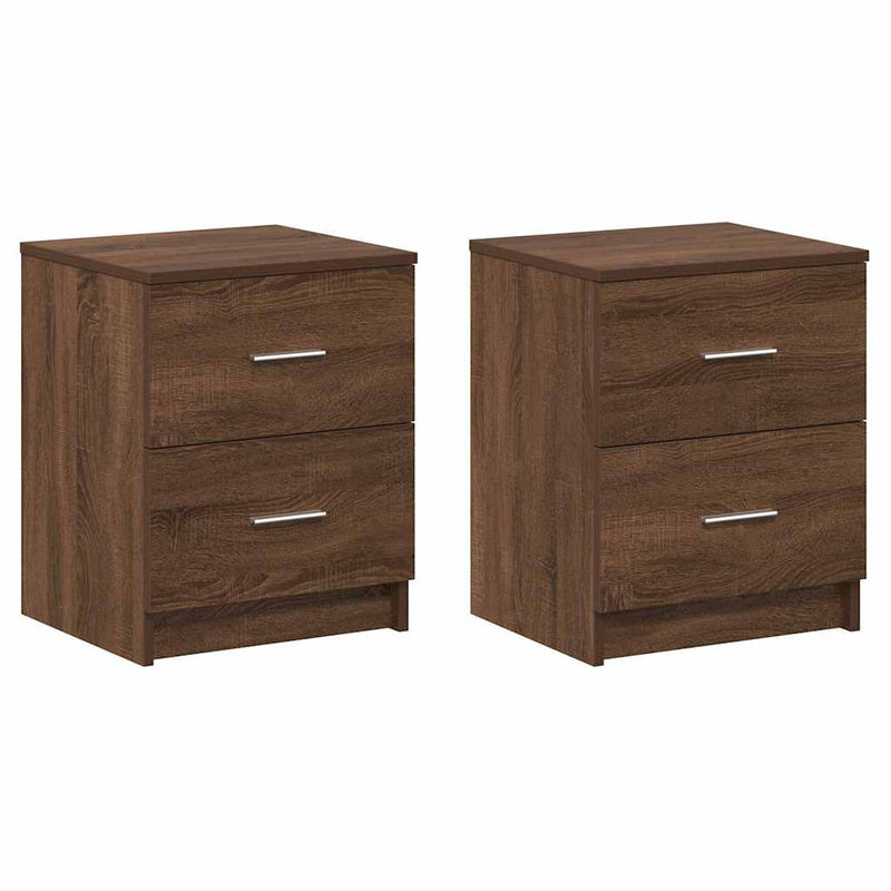 vidaXL 2 db barna tölgy színű éjjeliszekrény 2 fiókkal 40x36x50 cm