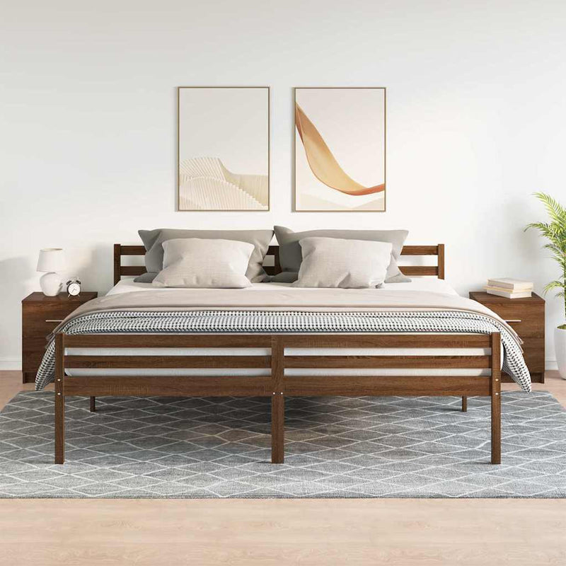 vidaXL 2 db barna tölgy színű éjjeliszekrény 2 fiókkal 40x36x50 cm