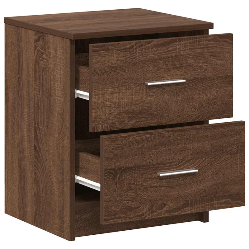 vidaXL 2 db barna tölgy színű éjjeliszekrény 2 fiókkal 40x36x50 cm