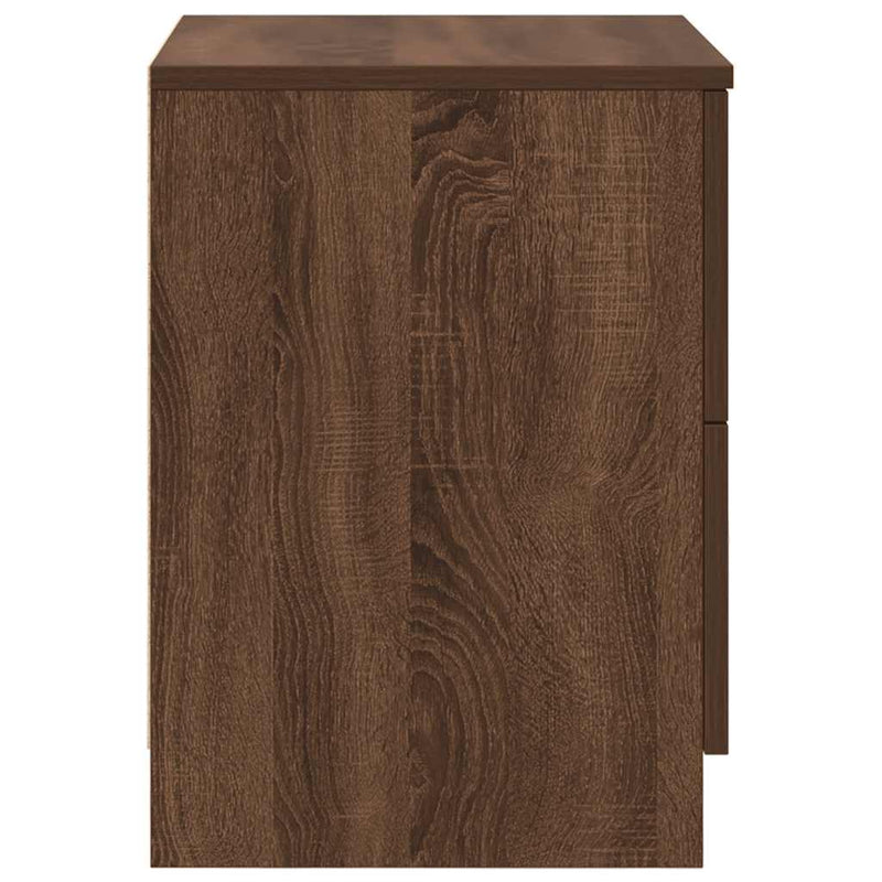 vidaXL 2 db barna tölgy színű éjjeliszekrény 2 fiókkal 40x36x50 cm