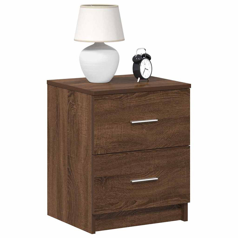 vidaXL 2 db barna tölgy színű éjjeliszekrény 2 fiókkal 40x36x50 cm