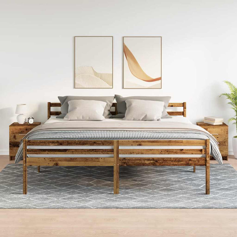 vidaXL 2 db antik fa színű éjjeliszekrény 2 fiókkal 40x36x50 cm