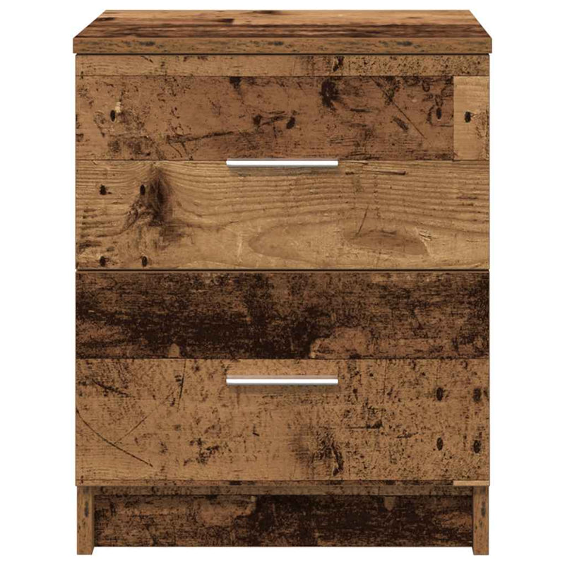 vidaXL 2 db antik fa színű éjjeliszekrény 2 fiókkal 40x36x50 cm