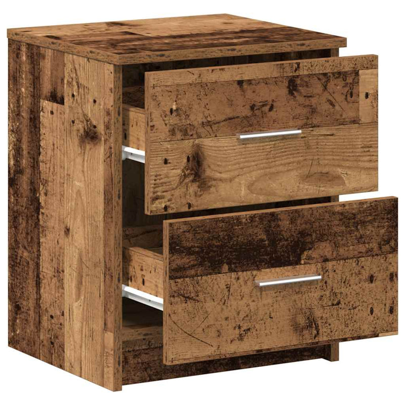 vidaXL 2 db antik fa színű éjjeliszekrény 2 fiókkal 40x36x50 cm