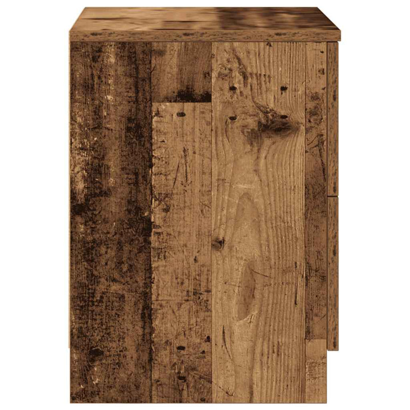 vidaXL 2 db antik fa színű éjjeliszekrény 2 fiókkal 40x36x50 cm