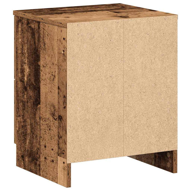 vidaXL 2 db antik fa színű éjjeliszekrény 2 fiókkal 40x36x50 cm