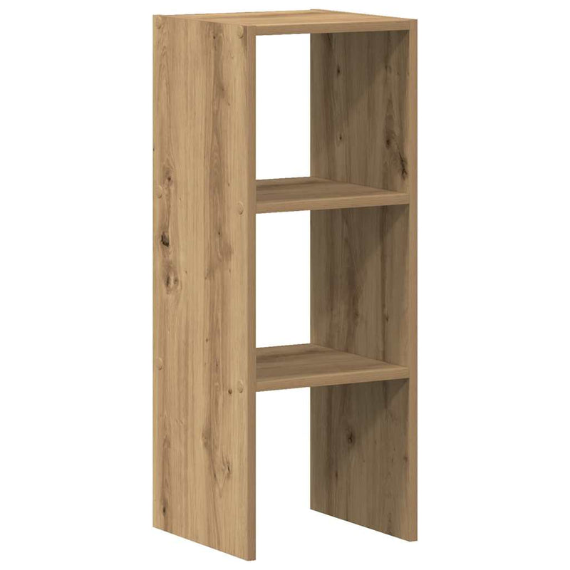 vidaXL kézműves tölgy szerelt fa könyvespolc halmozható 30x30x80 cm