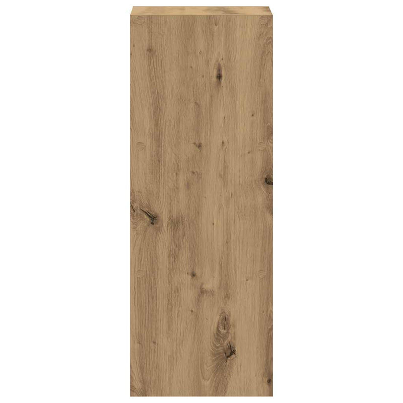 vidaXL kézműves tölgy szerelt fa könyvespolc halmozható 30x30x80 cm