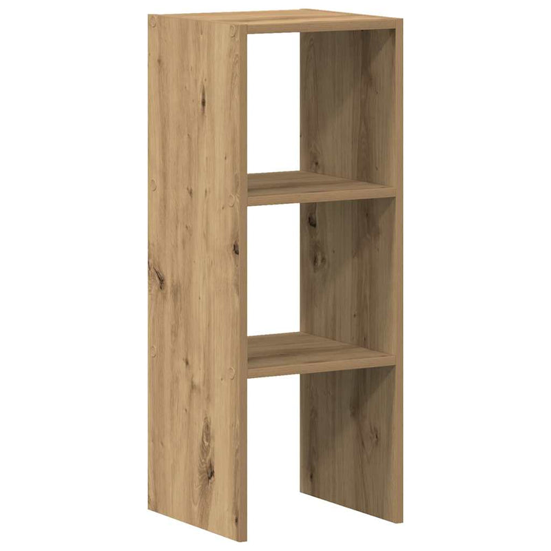 vidaXL kézműves tölgy szerelt fa könyvespolc halmozható 30x30x80 cm