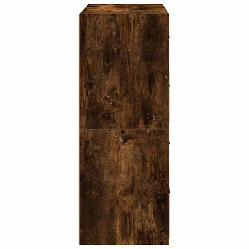 vidaXL 2 db füstölt tölgy szerelt fa szekrény 2 fiókkal 60 x 31 x 40cm