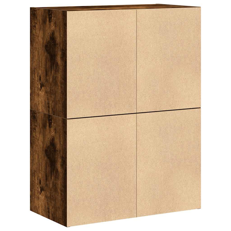 vidaXL 2 db füstölt tölgy szerelt fa szekrény 2 fiókkal 60 x 31 x 40cm