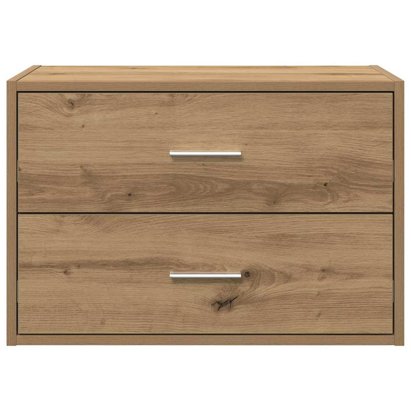 vidaXL kézműves tölgy színű szerelt fa szekrény 2 fiókkal 60x31x40 cm