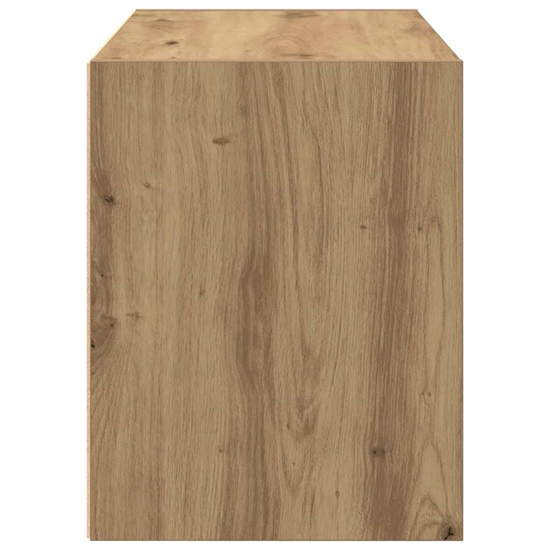 vidaXL kézműves tölgy színű szerelt fa szekrény 2 fiókkal 60x31x40 cm