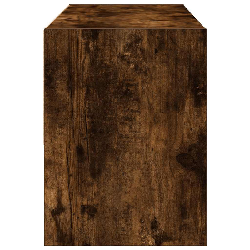 vidaXL cipőtartó állvány rakásolható füstölt tölgyfa 89,5x30x40 cm