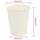 vidaXL 1000 db fehér papír kávéscsészék 8oz 200ml