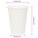 vidaXL 1000 db fehér papír kávéscsészék 12oz 300ml