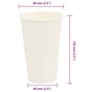 vidaXL 1000 db fehér papír kávéscsészék 16oz 400ml