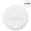 vidaXL 1000 db fehér műanyag papír kávéscsésze fedelek Ø90mm 12oz 16oz
