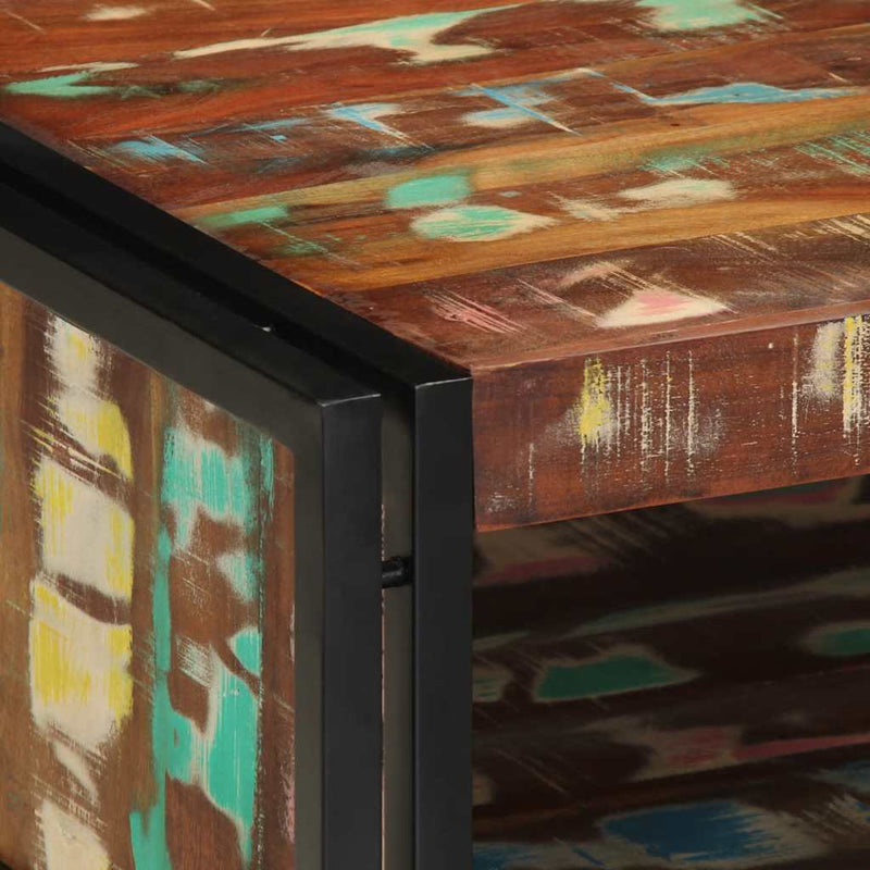 vidaXL többszínű tömör újrahasznosított fa dohányzóasztal 90x50x38cm