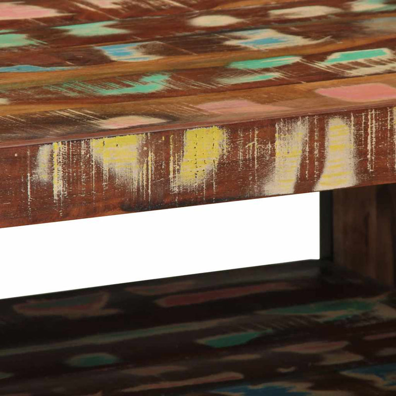 vidaXL többszínű tömör újrahasznosított fa dohányzóasztal 90x50x38cm