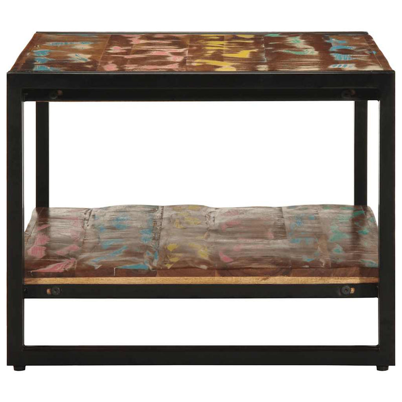 vidaXL dohányzóasztal többszínű 90x50x38cm tömörfa újrahasznosított fa