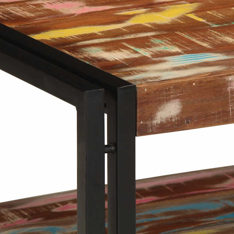 vidaXL dohányzóasztal többszínű 90x50x38cm tömörfa újrahasznosított fa