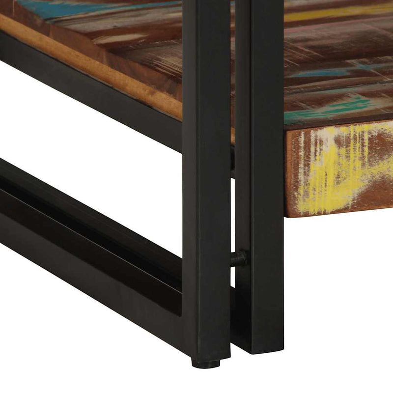 vidaXL dohányzóasztal többszínű 90x50x38cm tömörfa újrahasznosított fa