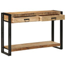 vidaXL Konzolasztal fiókkal Barna 120 x 33 x 75 cm Tömör Mangófát
