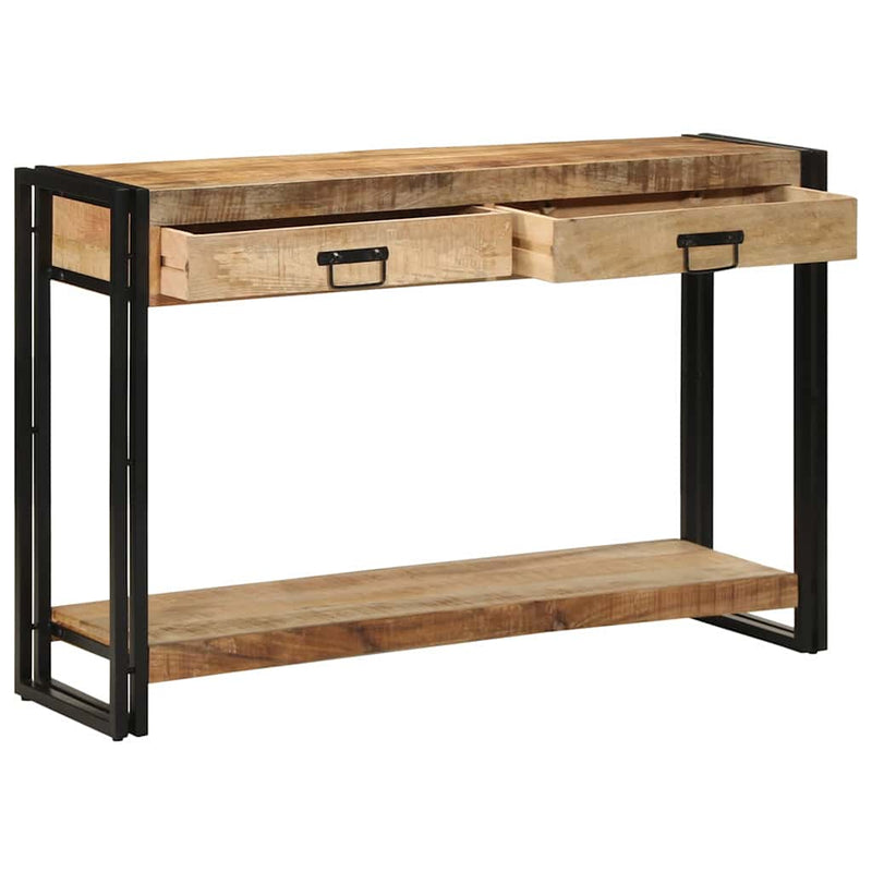 vidaXL Konzolasztal fiókkal Barna 120 x 33 x 75 cm tömör mangófa