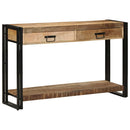 vidaXL Konzolasztal fiókkal Barna 120 x 33 x 75 cm Tömör Mangófát
