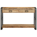 vidaXL Konzolasztal fiókkal Barna 120 x 33 x 75 cm Tömör Mangófát
