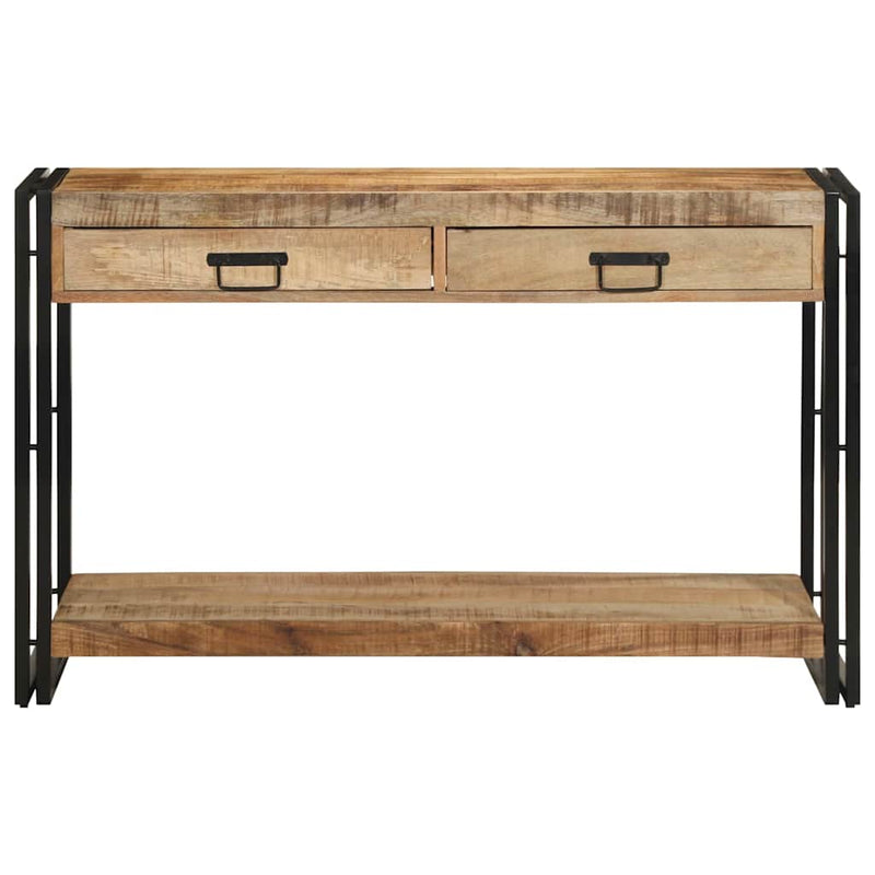 vidaXL Konzolasztal fiókkal Barna 120 x 33 x 75 cm tömör mangófa