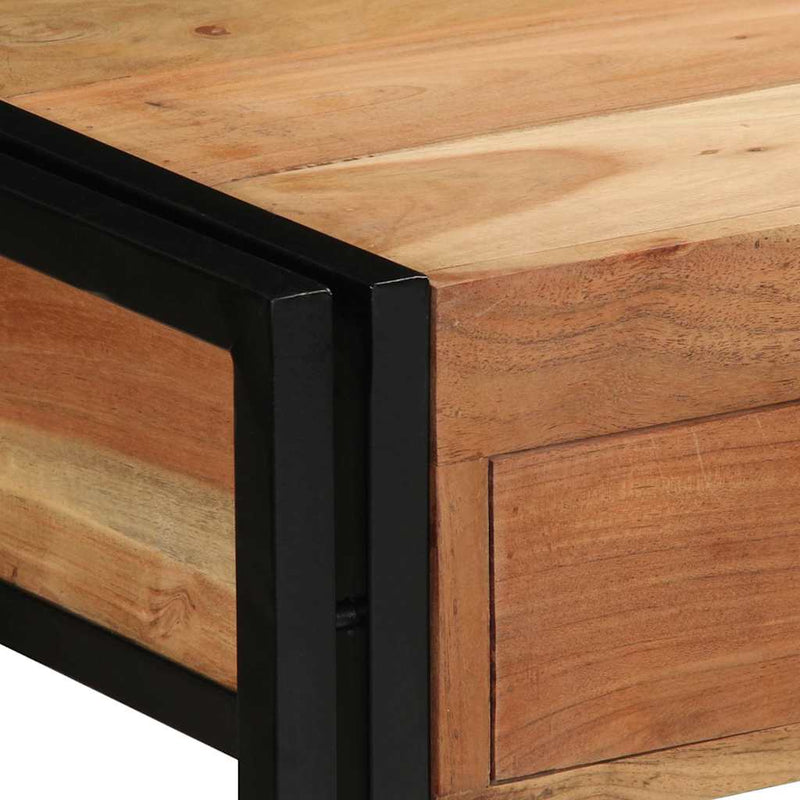 vidaXL Konzolasztal fiókkal Barna 120 x 33 x 75 cm tömör akácfa