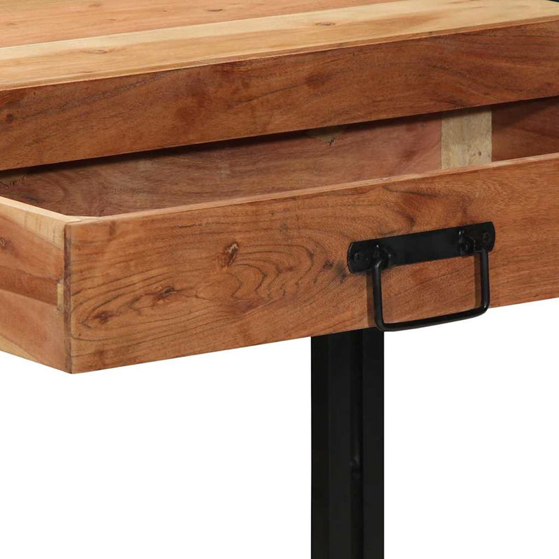 vidaXL Konzolasztal fiókkal Barna 120 x 33 x 75 cm tömör akácfa