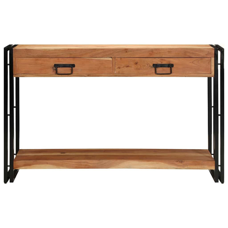 vidaXL Konzolasztal fiókkal Barna 120 x 33 x 75 cm tömör akácfa