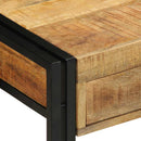 vidaXL Konzolasztal fiókkal Barna 90 x 33 x 75 cm Tömör Mangófát