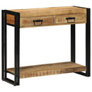 vidaXL Konzolasztal fiókkal Barna 90 x 33 x 75 cm Tömör Mangófát