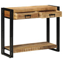 vidaXL Konzolasztal fiókkal Barna 90 x 33 x 75 cm Tömör Mangófát
