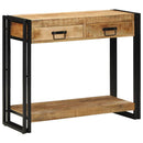 vidaXL Konzolasztal fiókkal Barna 90 x 33 x 75 cm Tömör Mangófát