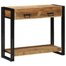 vidaXL Konzolasztal fiókkal Barna 90 x 33 x 75 cm Tömör Mangófát