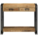 vidaXL Konzolasztal fiókkal Barna 90 x 33 x 75 cm Tömör Mangófát