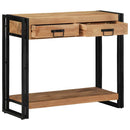 vidaXL Konzolasztal fiókkal Barna 90 x 33 x 75 cm Tömör Akácfa