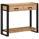 vidaXL Konzolasztal fiókkal Barna 90 x 33 x 75 cm Tömör Akácfa