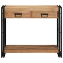 vidaXL Konzolasztal fiókkal Barna 90 x 33 x 75 cm Tömör Akácfa