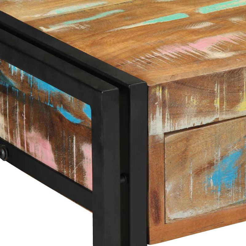 vidaXL Konzolasztal Sokszínű 90 x 33 x 75 cm tömör újrahasznosított fa