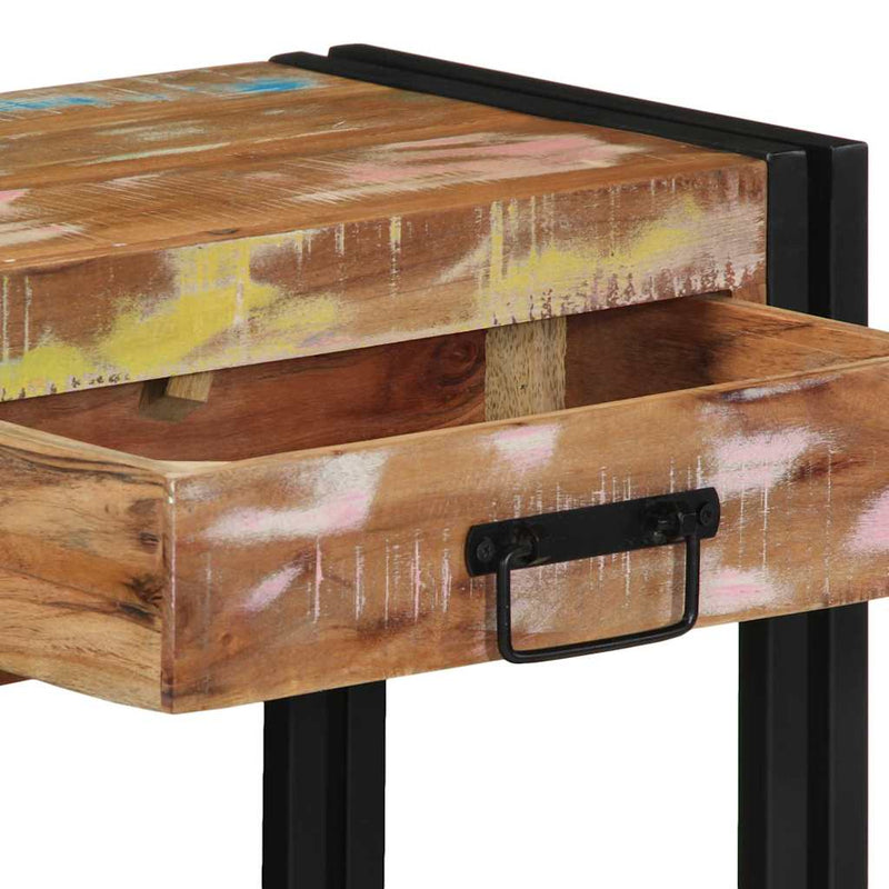 vidaXL Konzolasztal Sokszínű 90 x 33 x 75 cm tömör újrahasznosított fa